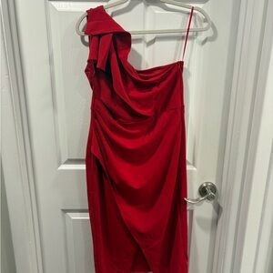 Anrabess red one shoulder dress size large new with tags